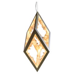 Medium Three-Dimensional Natural Crystal Pendant Light by Christopher Boots