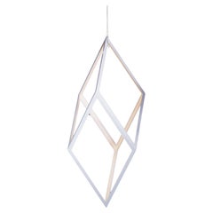 Medium Rhombus Matte White Aluminum Pendant Light by Christopher Boots