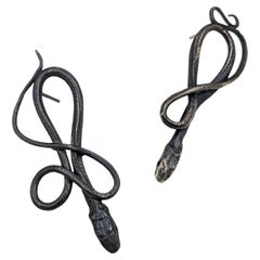 Ohrringe aus oxidiertem Silber mit Serpentin