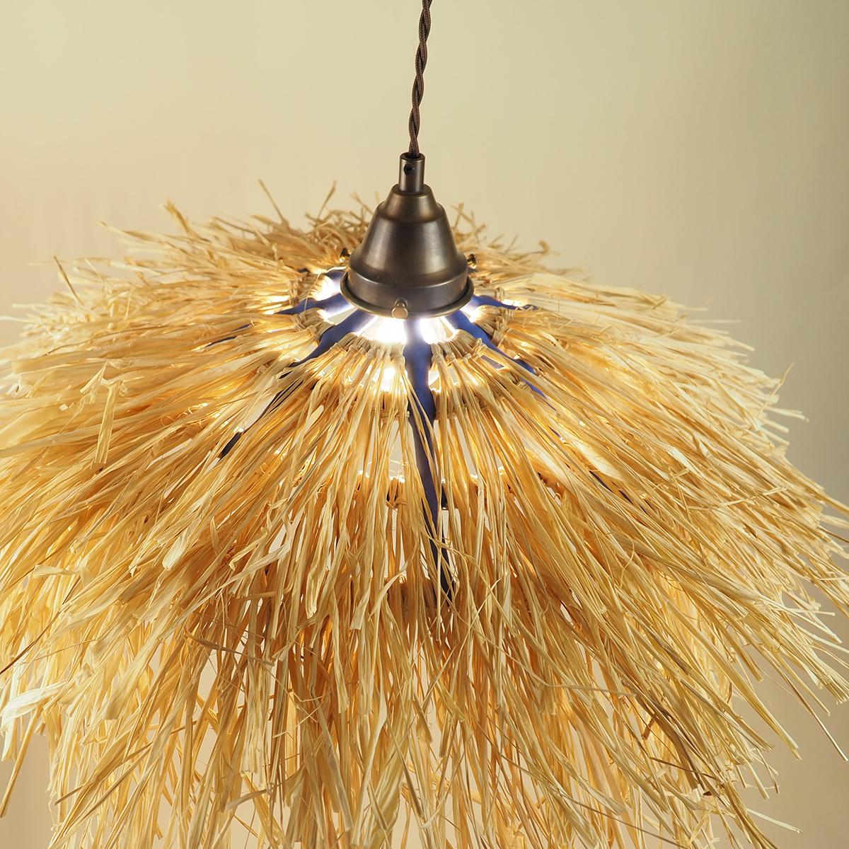 American Medium Palapa Pendant By Nani Goods,  Ceramic Raffia Pendant For Sale