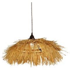 Palapa-Pendelleuchte von Nani Goods, Medium  Raffia-Keramik-Anhänger