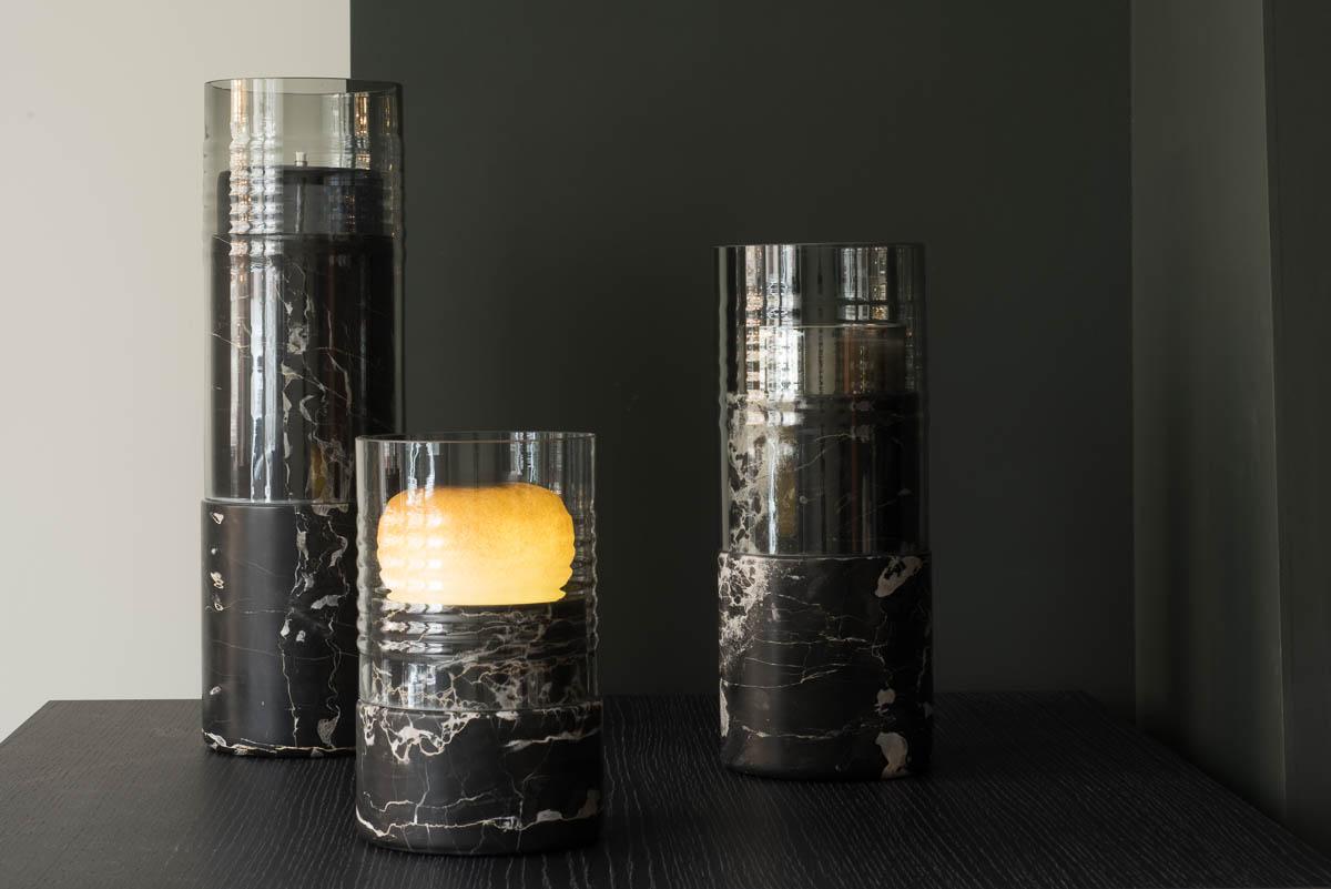 Paonazzo Norma-Kerzenhalter mit Mittelteil von Dan Yeffet (Marmor) im Angebot