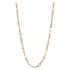 Vintage Medium Paperclip Chain Necklace, 14K Yellow Gold