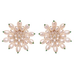 Medium Pearl Supernova Earrings in 18kt Gold