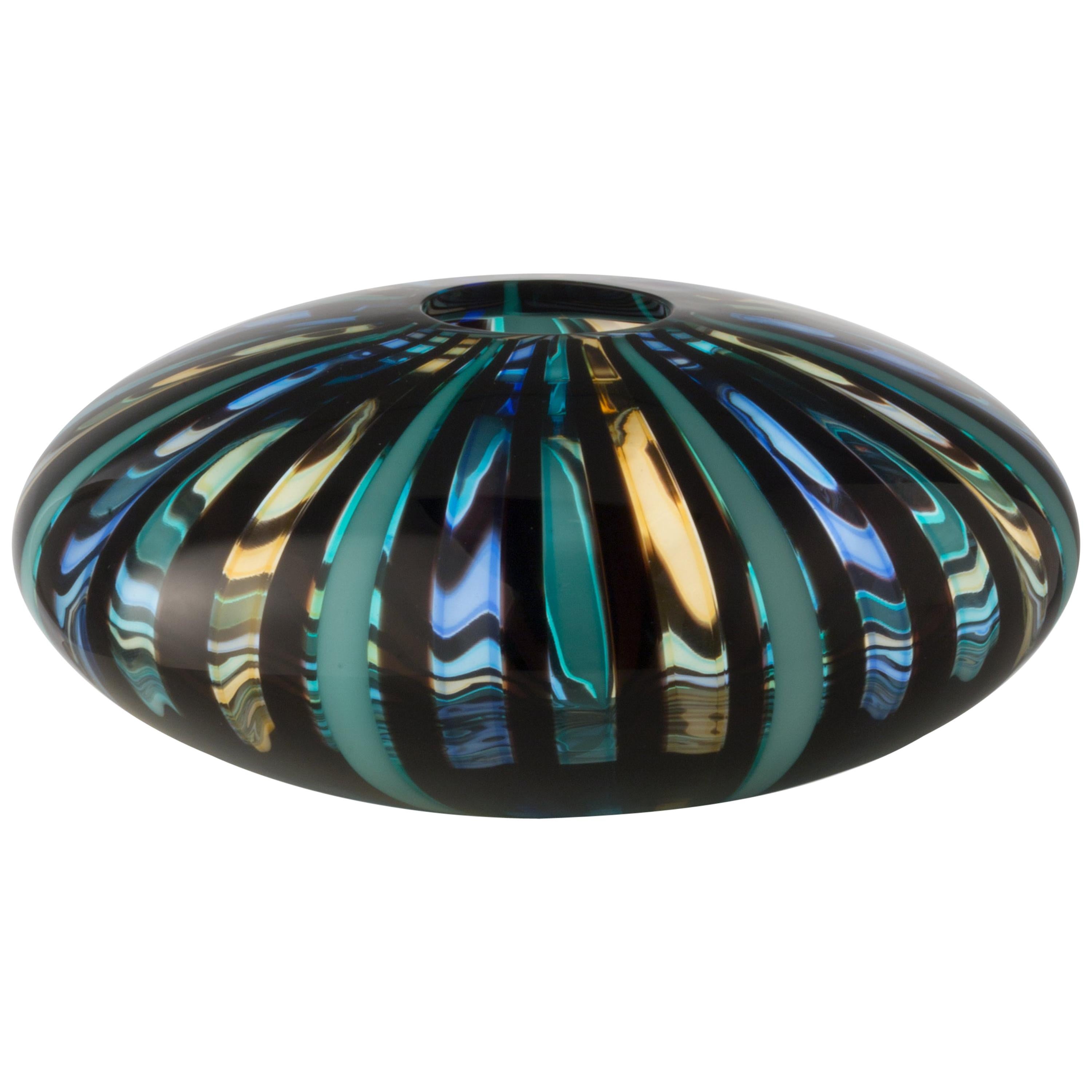 Vase "Perles 1" aus mundgeblasenem Muranoglas von Salviati im Angebot