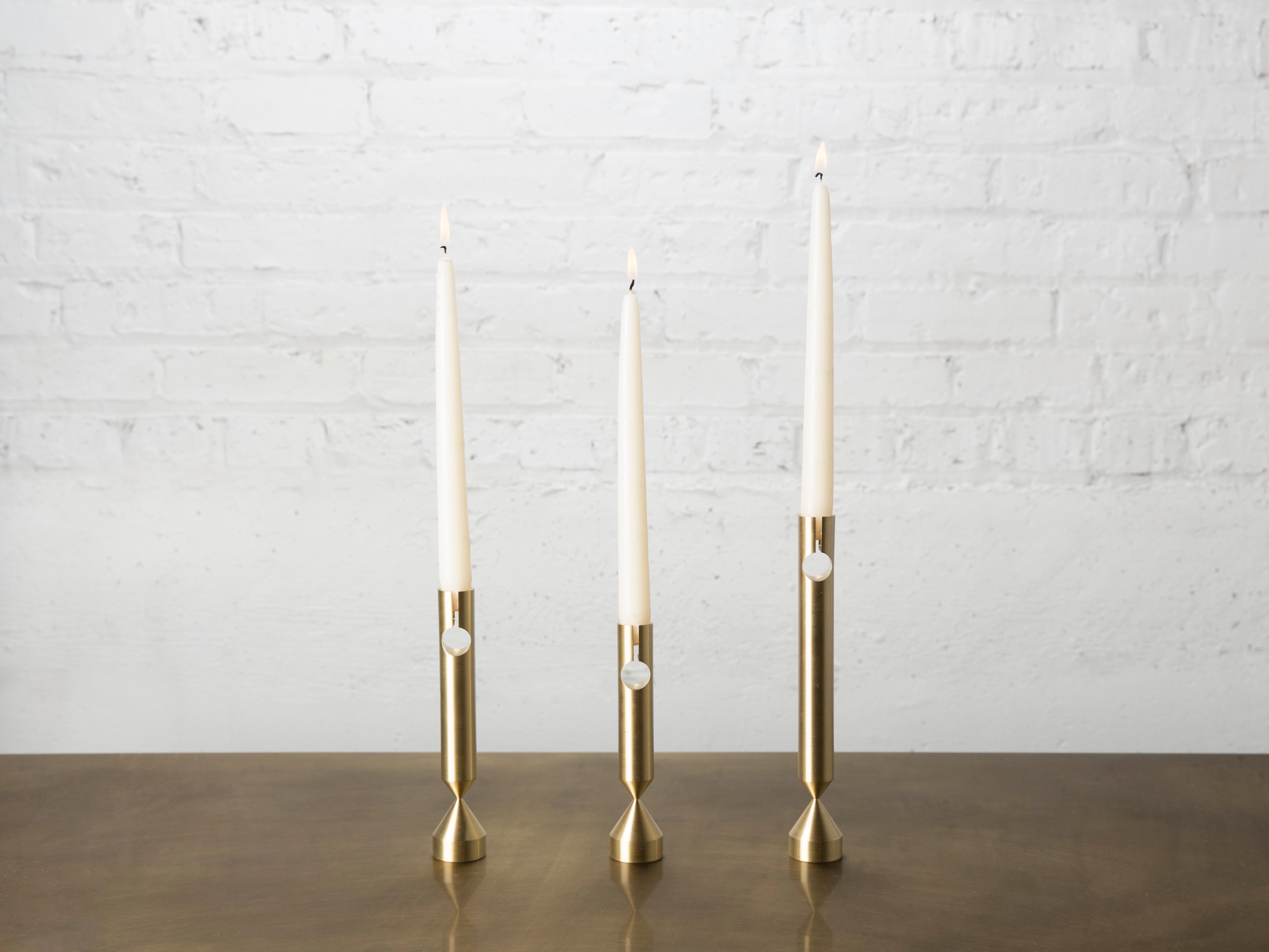 Other Medium Pillar Brass Candlestick by Gentner Design