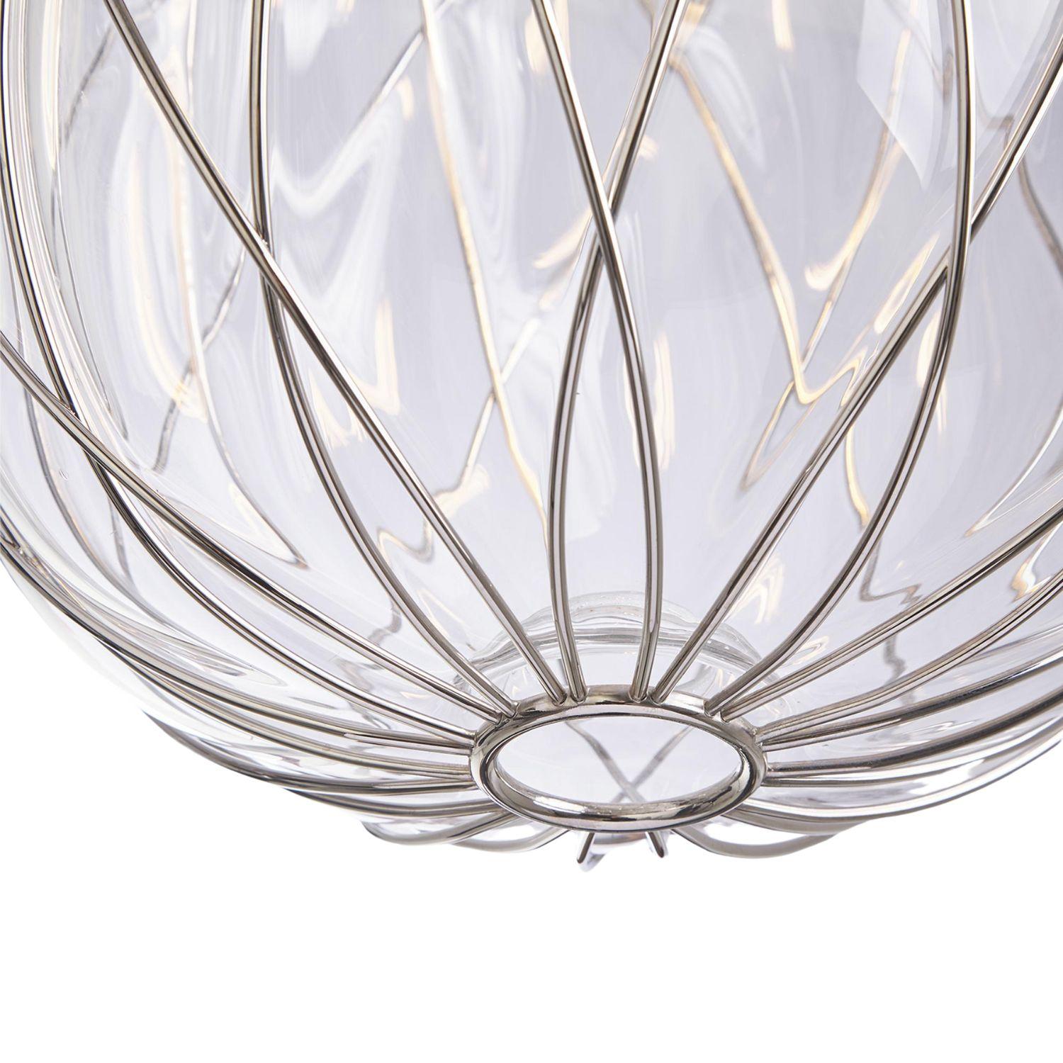 Lampada a sospensione media 'Pinecone' in vetro trasparente e cromo per Fontana Arte in vendita 2