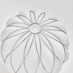 Medium 'Pinecone' Table Lamp in Opaline Glass & Chrome Metal for Fontana Arte