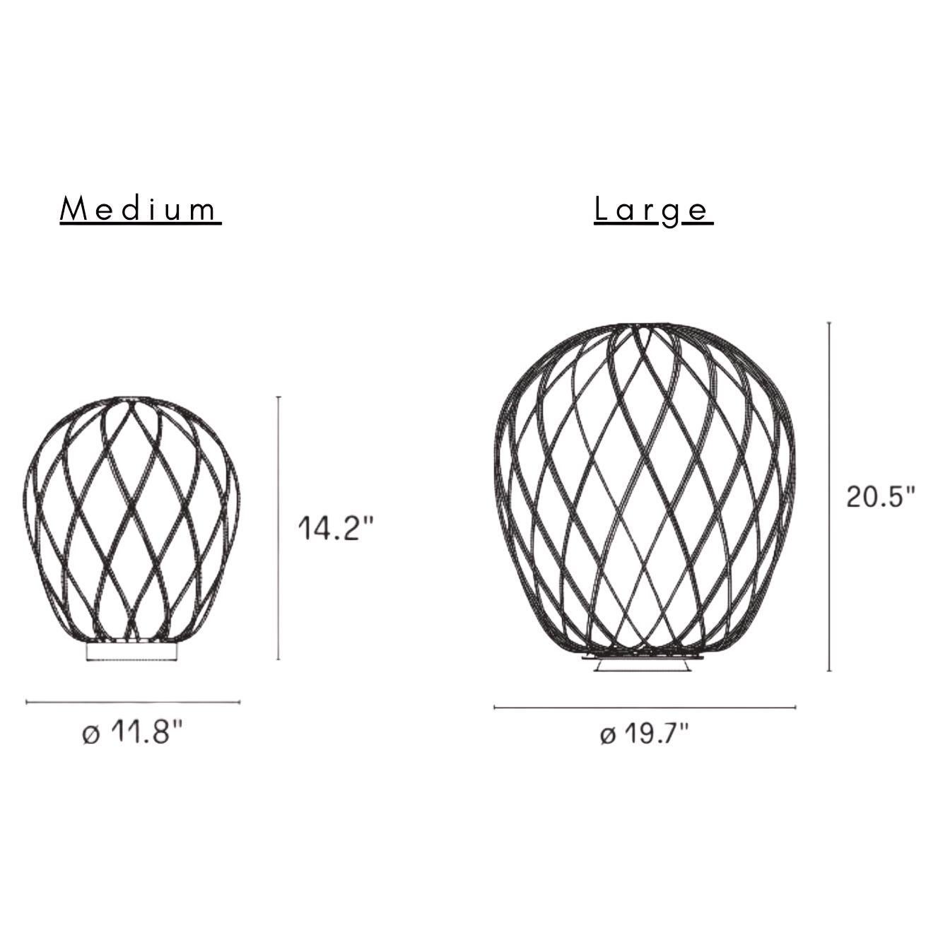 Medium Tischlampe „Pinecone“ aus Opalglas und Chrommetall für Fontana Arte (Moderne der Mitte des Jahrhunderts) im Angebot