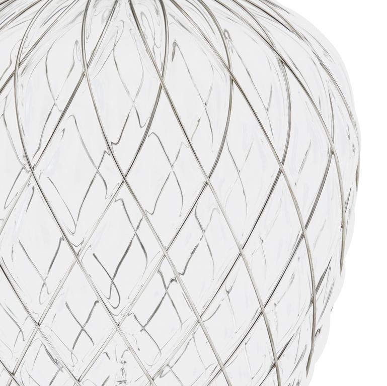 Lampada da tavolo media 'Pinecone' in vetro trasparente e cromo per Fontana Arte in vendita 8