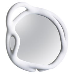 Medium Portal White Marble Sand and Nylon Wall Mirror by Hot Wire Extensions