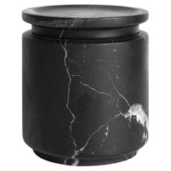 New Modern Medium Pot in Black Marquinia Marble, creator Ivan Colominas