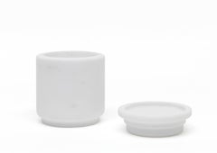 New Modern Medium Pot in White Michelangelo Marble, creator Ivan Colominas