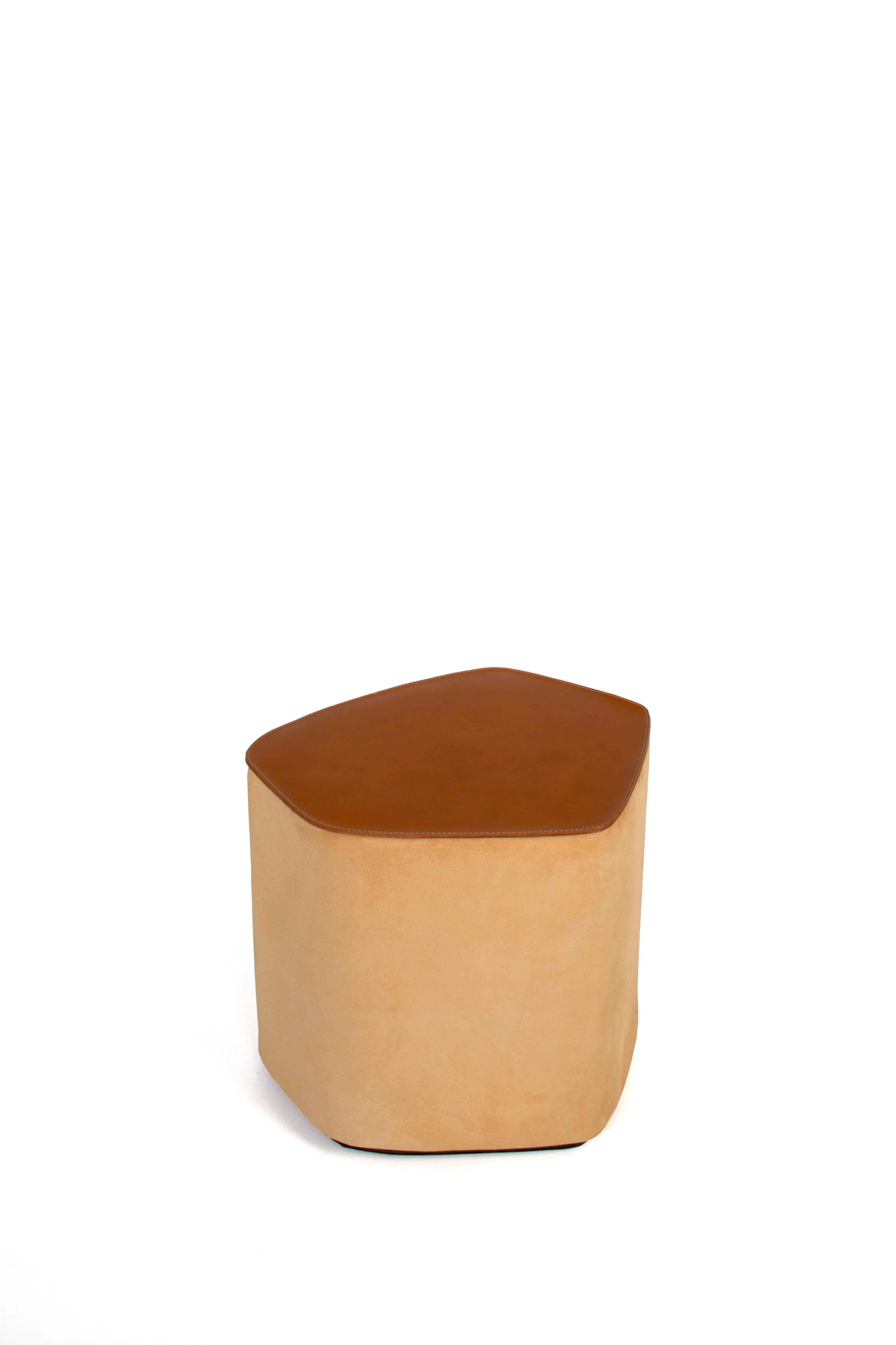 Medium Pouf! Leather Stool by Nestor Perkal For Sale 6