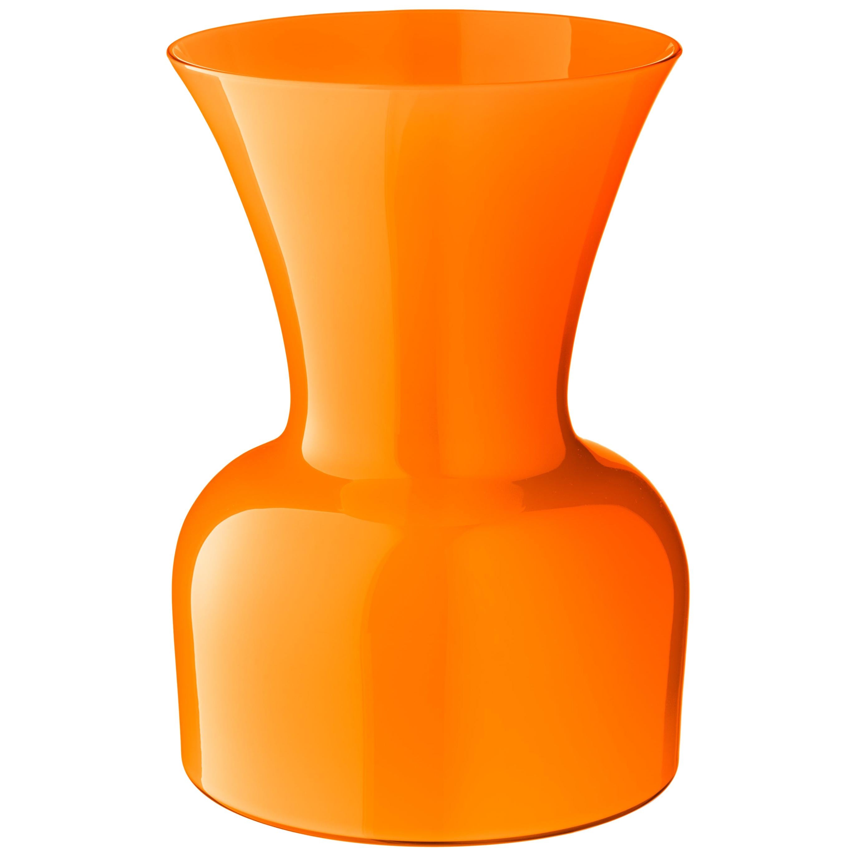 Orange (10076) Medium Profili Daisy Murano Glass Vase by Anna Gili