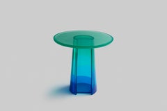 Medium Resin Side Table in Blue Gradient by Paola Valle
