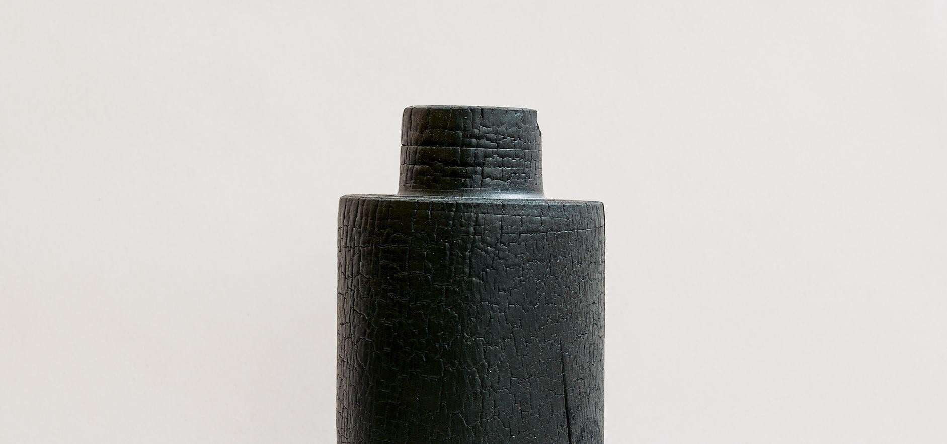 Post-Modern Medium Revolved Burnt Beech Bottle by Daniel Elkayam For Sale