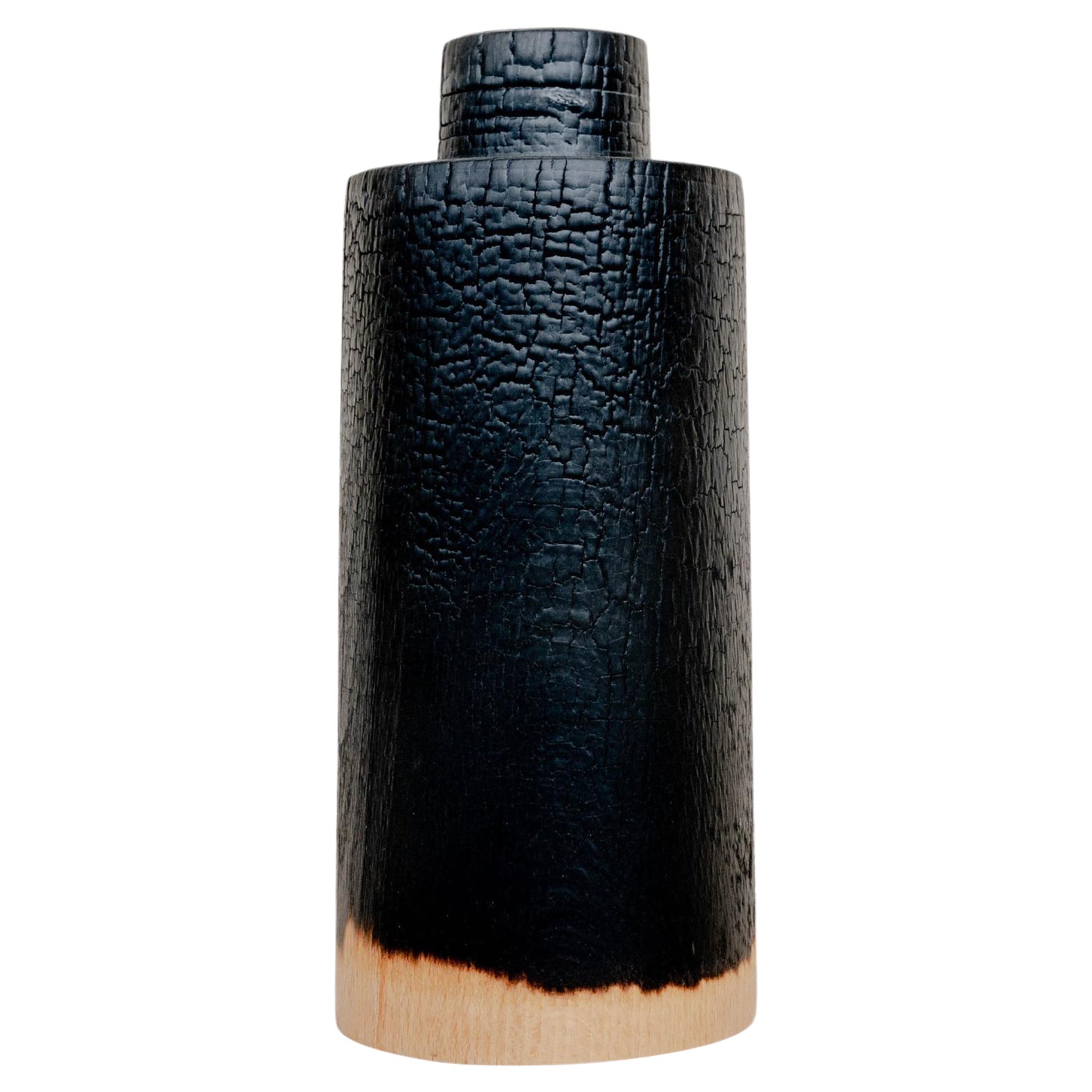 Medium Revolved Burnt Beech Bottle by Daniel Elkayam