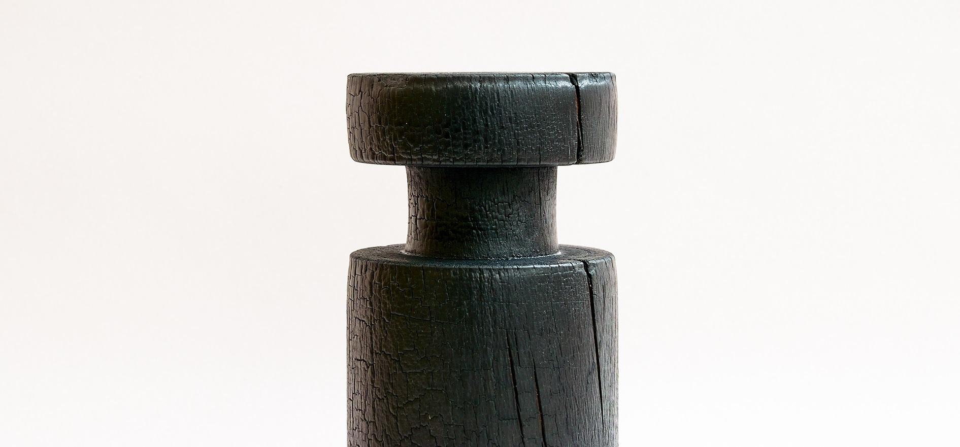 Post-Modern Medium Revolved Burnt Beech Vase by Daniel Elkayam For Sale