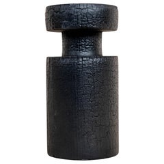 Vaso medio girevole in faggio bruciato di Daniel Elkayam