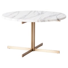 Medium Round Marble / Glass Low Table Ø31, 5 In. Stainless Steel Foot 3 Finish