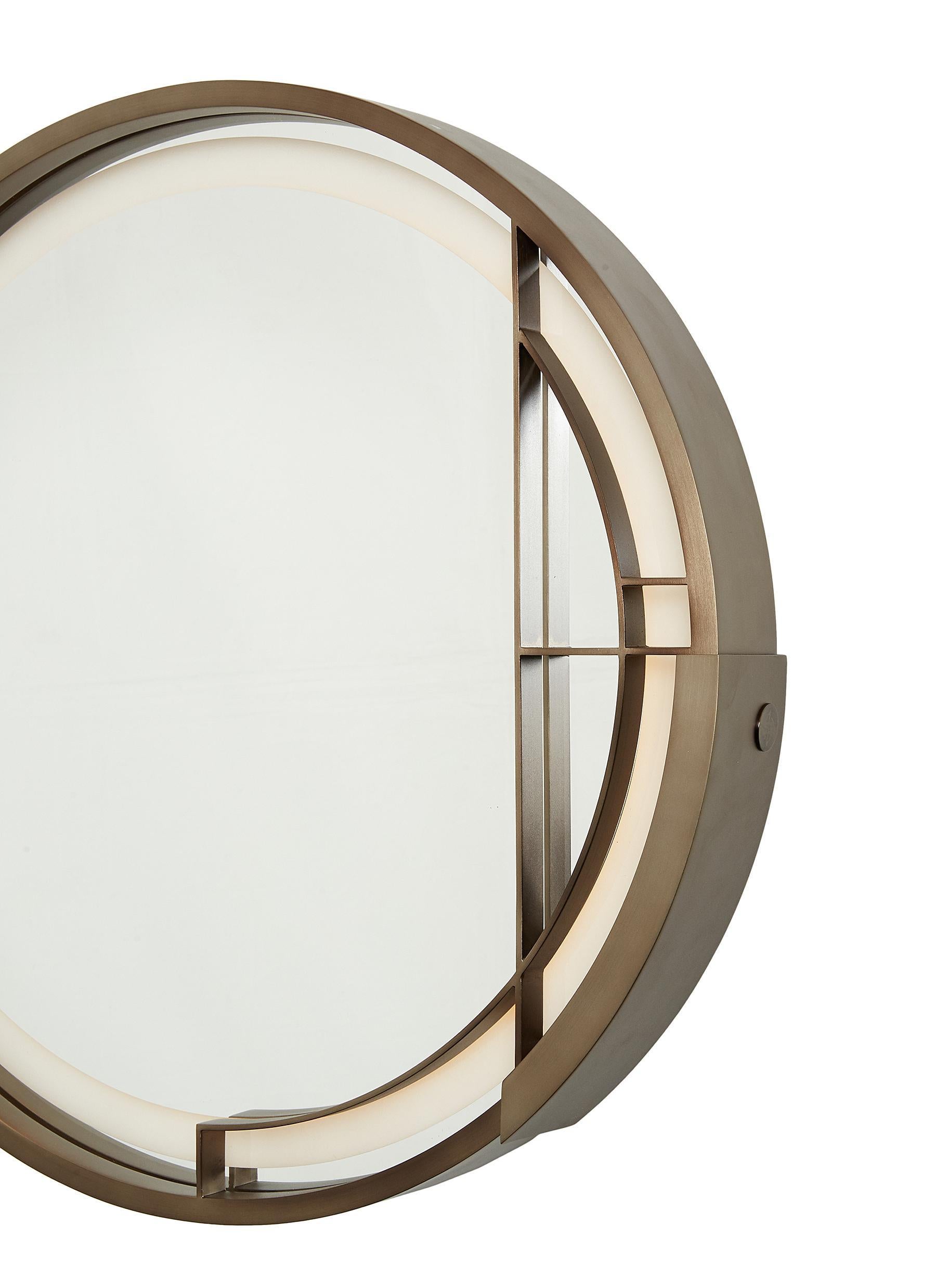 Chinois Miroir rond moyen Mid Century Rhythm André Fu Modernity en vente