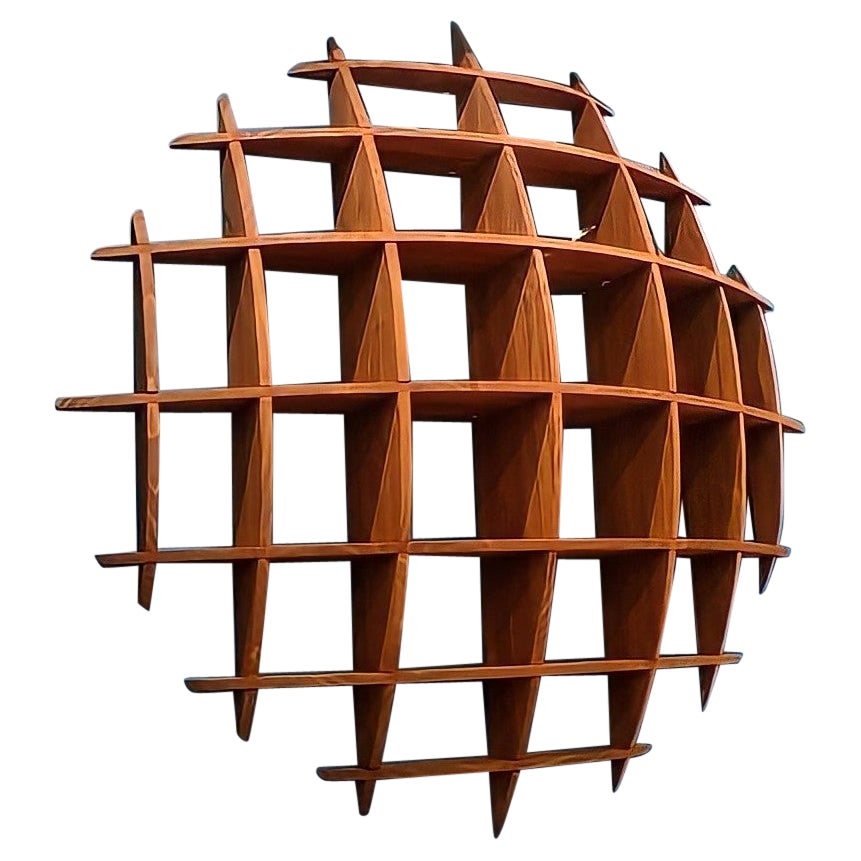 Medium Round Pine Shelves by David Renault For Sale