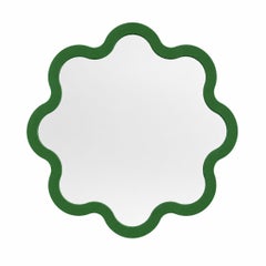 Medium Sculptural Scalloped Wall Hvyli Round 80 Mirror For Hallway or Bedroom