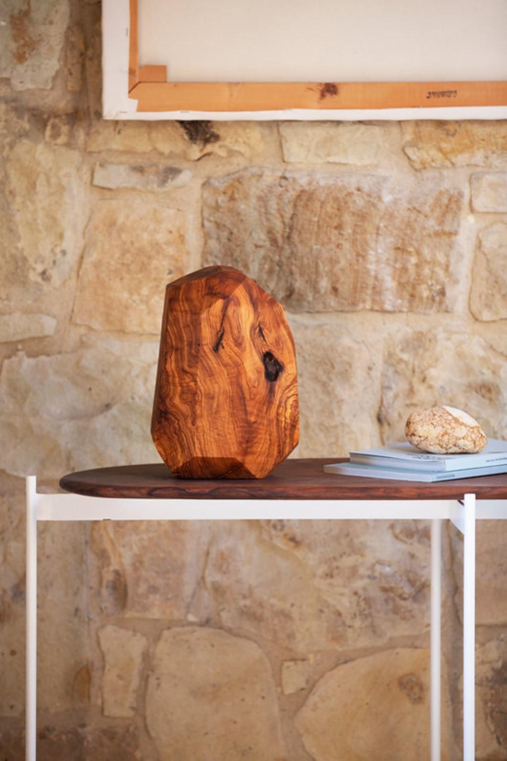 Contemporary Medium Sculpture in Olive Wood by Rectangle Studio