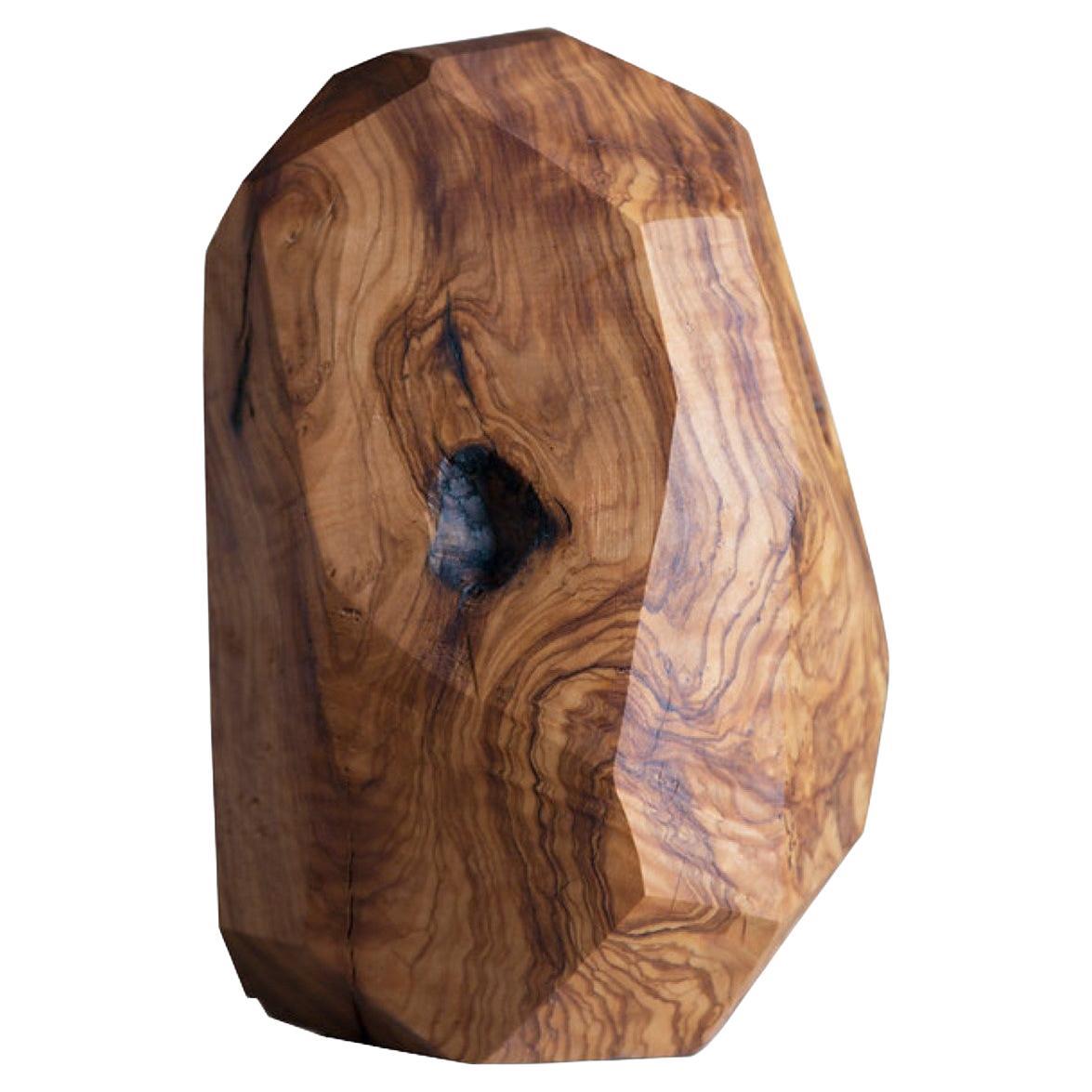 Medium Sculpture in Olive Wood by Rectangle Studio For Sale
