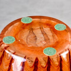 Medium Signed Amber Verlys Glass Vase