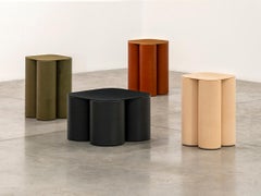 Medium Silos Side Table in Anthracite Leather Design by Studiopepe for Uniqka