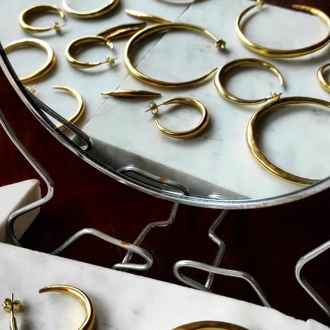 hoop earrings silver medium