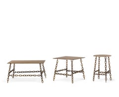 Medium Sing Sing Square Table in Bronze Finish by Fabio Bortolani & Mogg