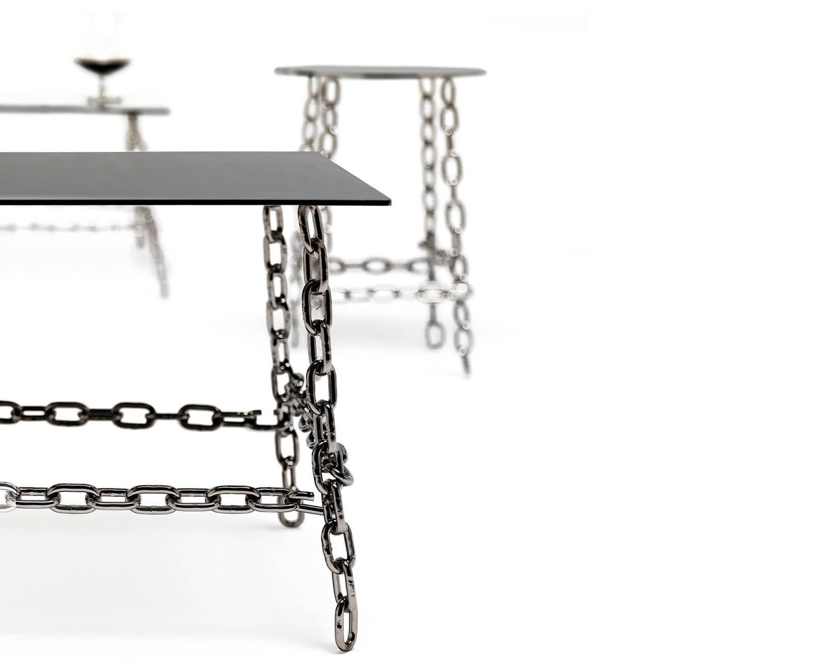 italien Table carrée moyenne Sing Sing en bronze par Fabio Bortolani & Mogg en vente