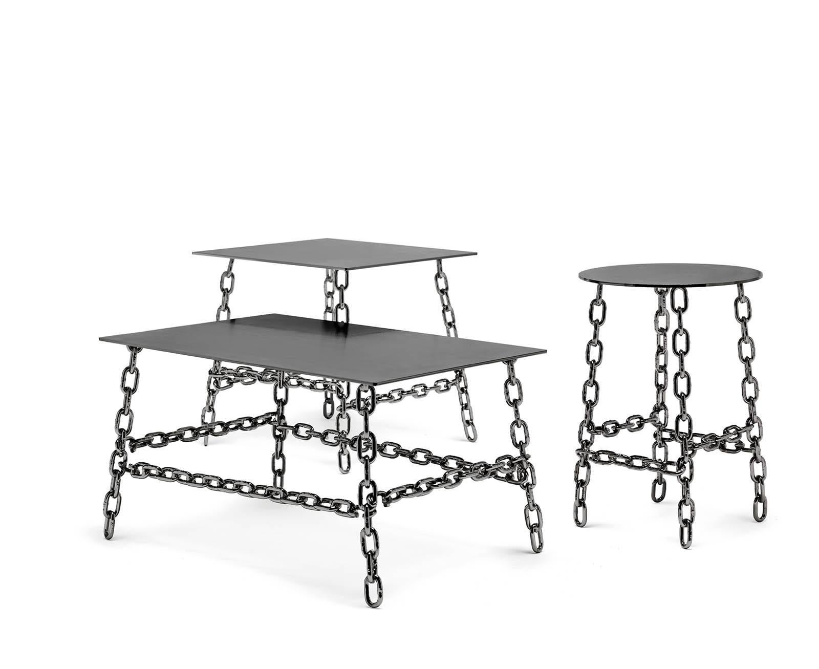Table carrée moyenne Sing Sing en bronze par Fabio Bortolani & Mogg Neuf - En vente à New York, NY