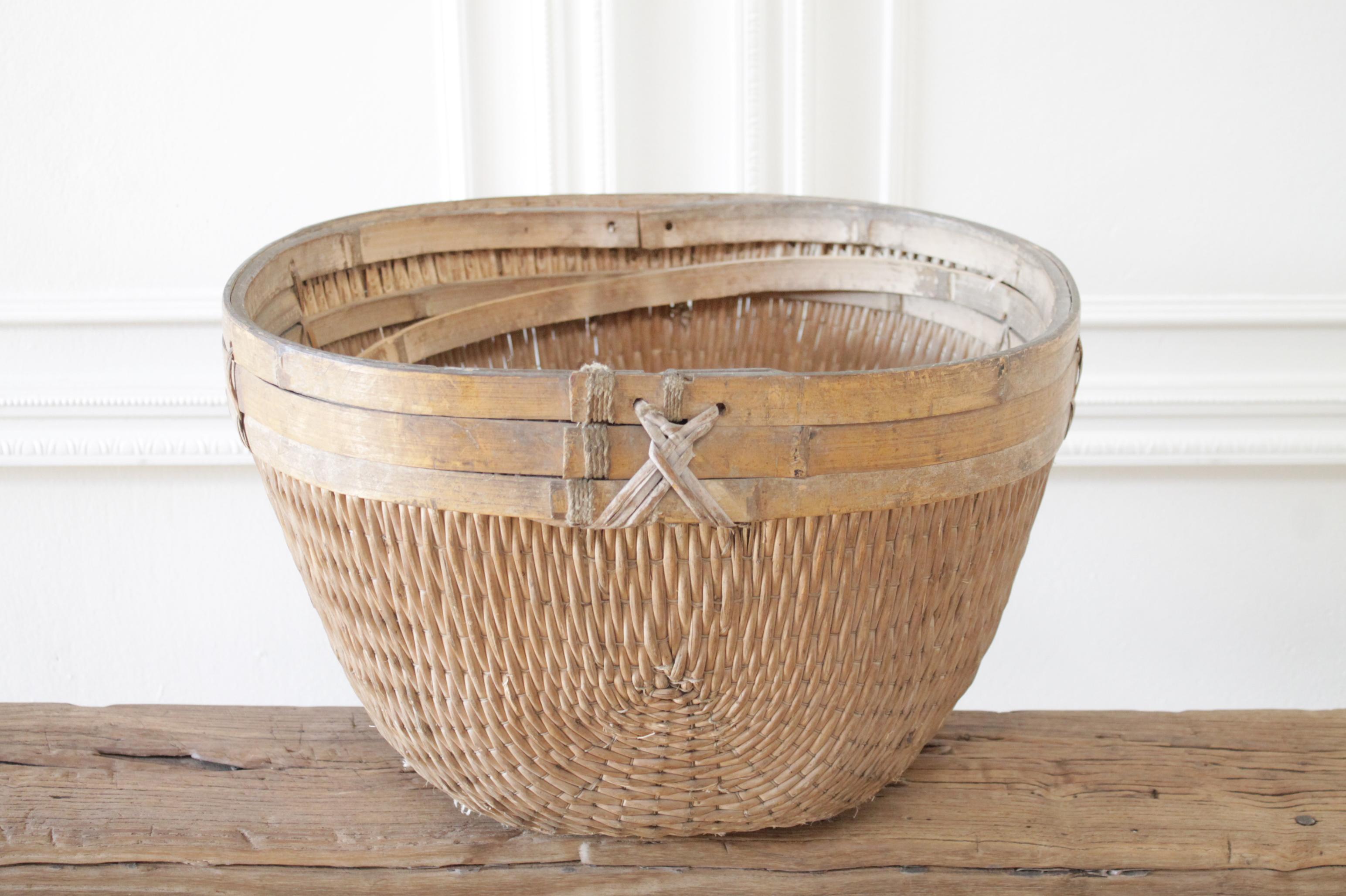 Wicker Medium Size Antique Chinese Basket