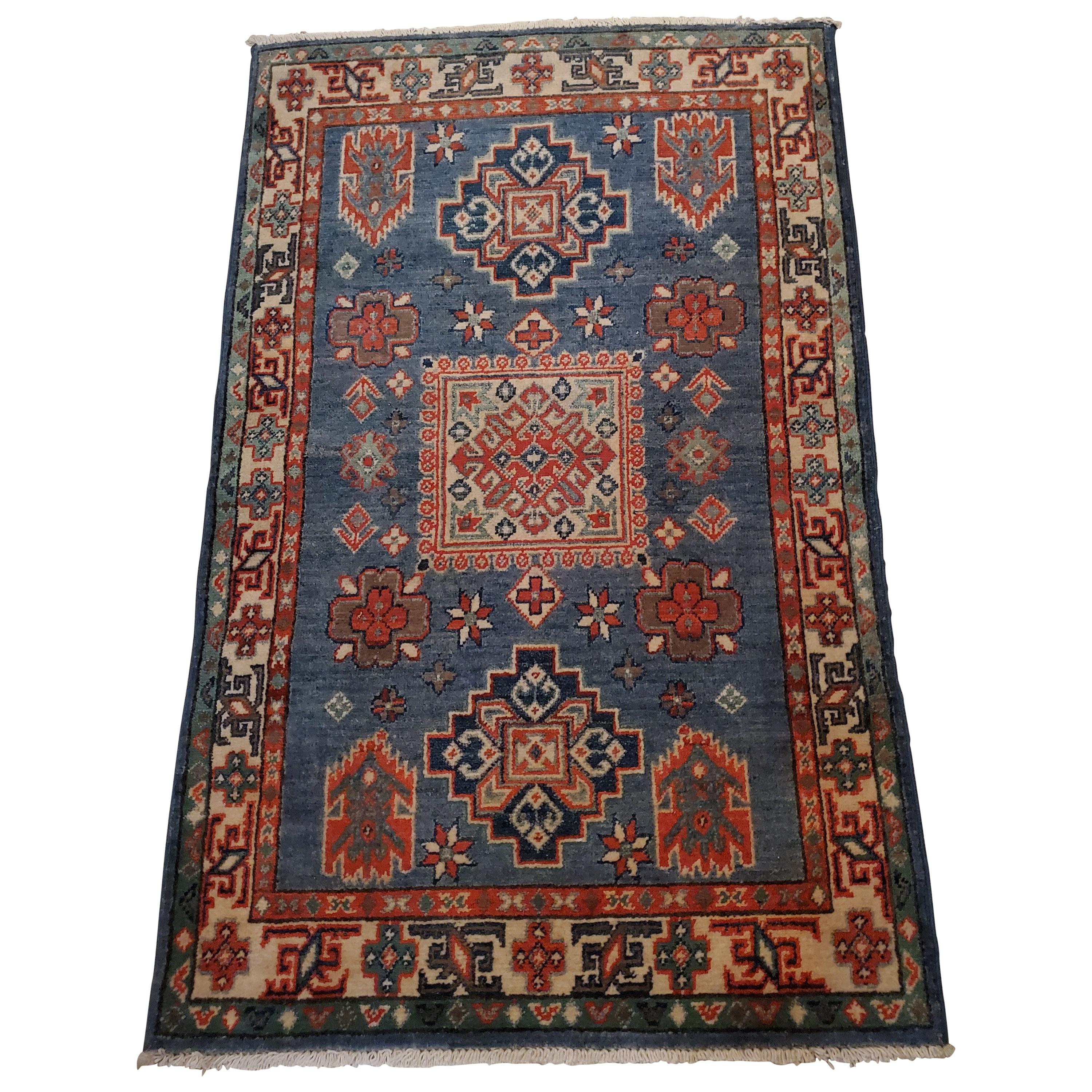 Medium Size Asian Area Rug, Colorful / 1076 For Sale