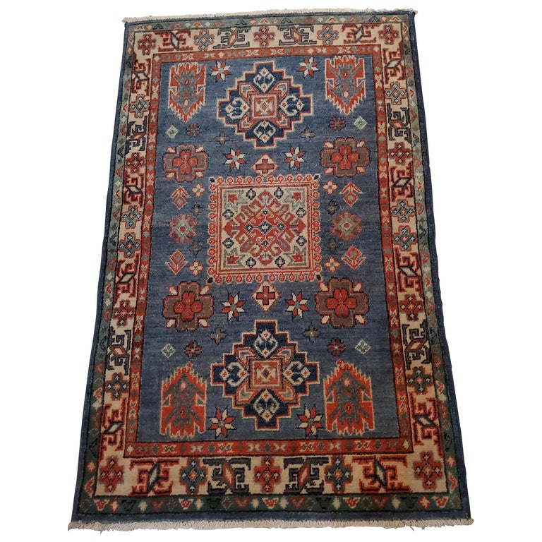 Medium Size Asian Area Rug, Colorful / 1076 For Sale