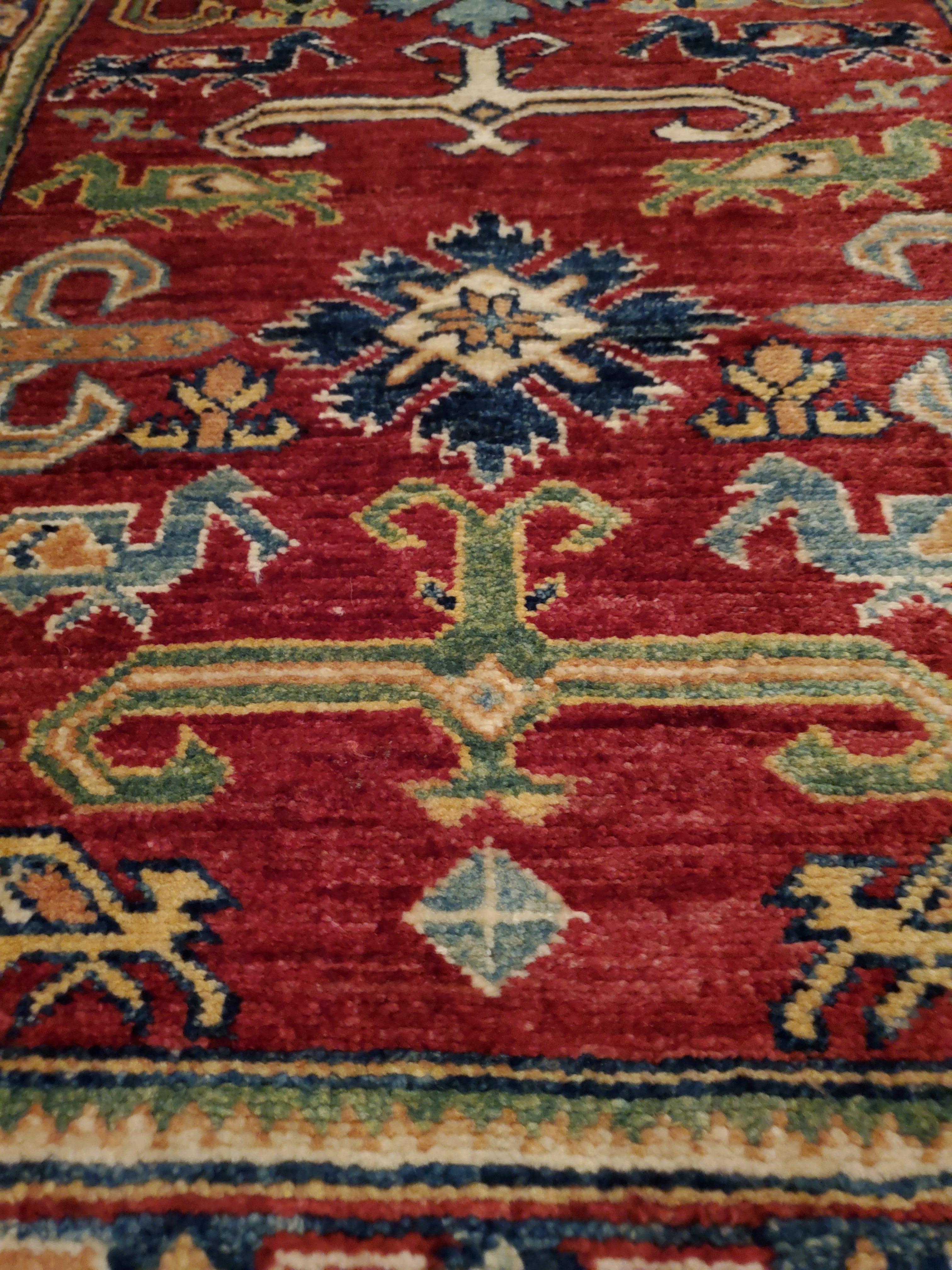 Afghan Medium Size Asian Area Rug, Colorful / 10NO For Sale