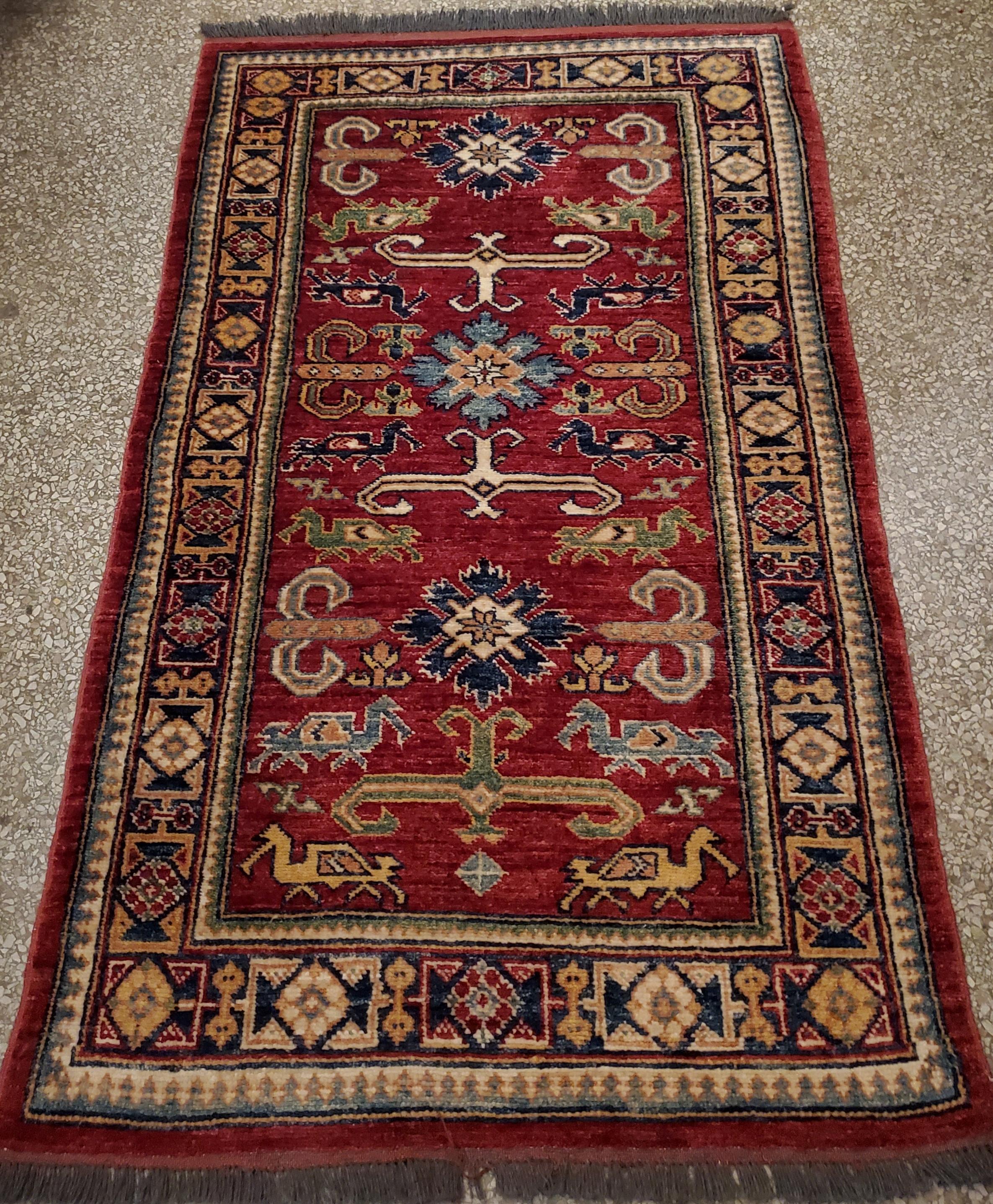 Medium Size Asian Area Rug, Colorful / 10NO In New Condition For Sale In Orlando, FL