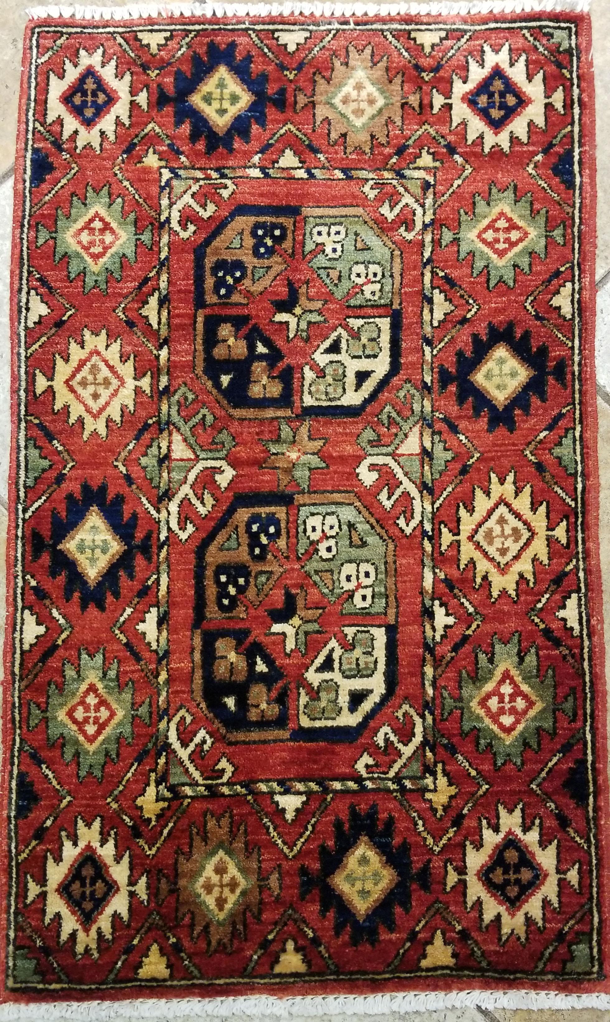 Afghan Medium Size Asian Area Rug, Colorful / 213 For Sale