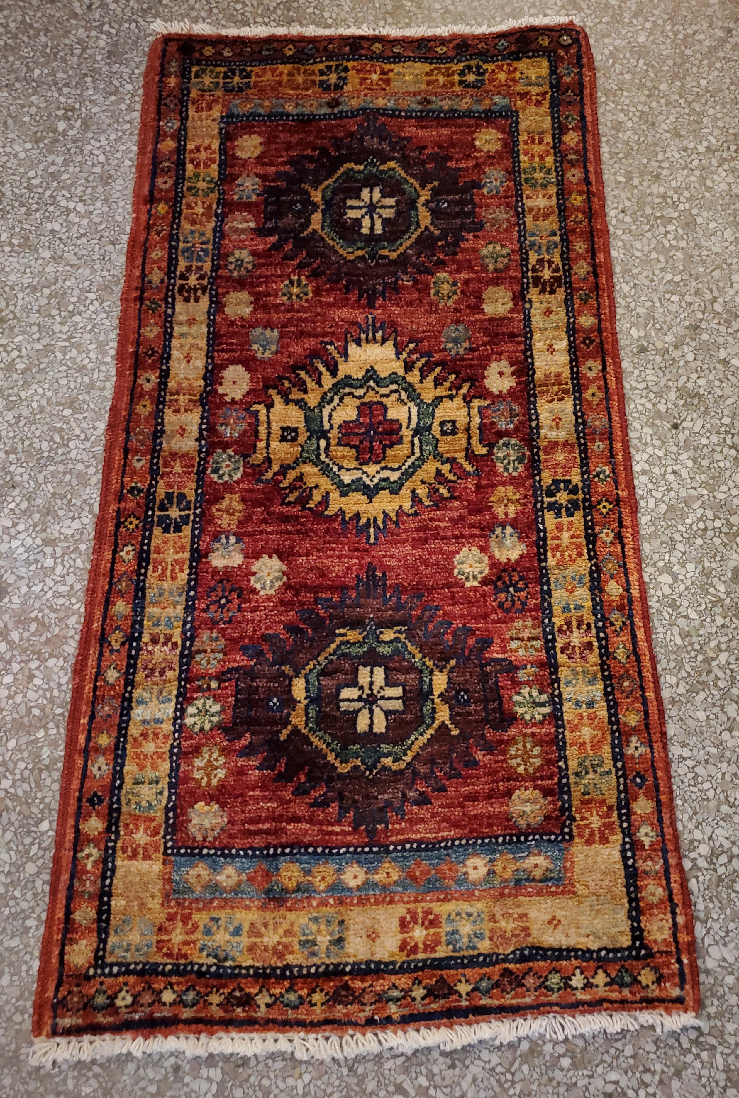 Contemporary Medium Size Asian Area Rug, Colorful / 217 For Sale