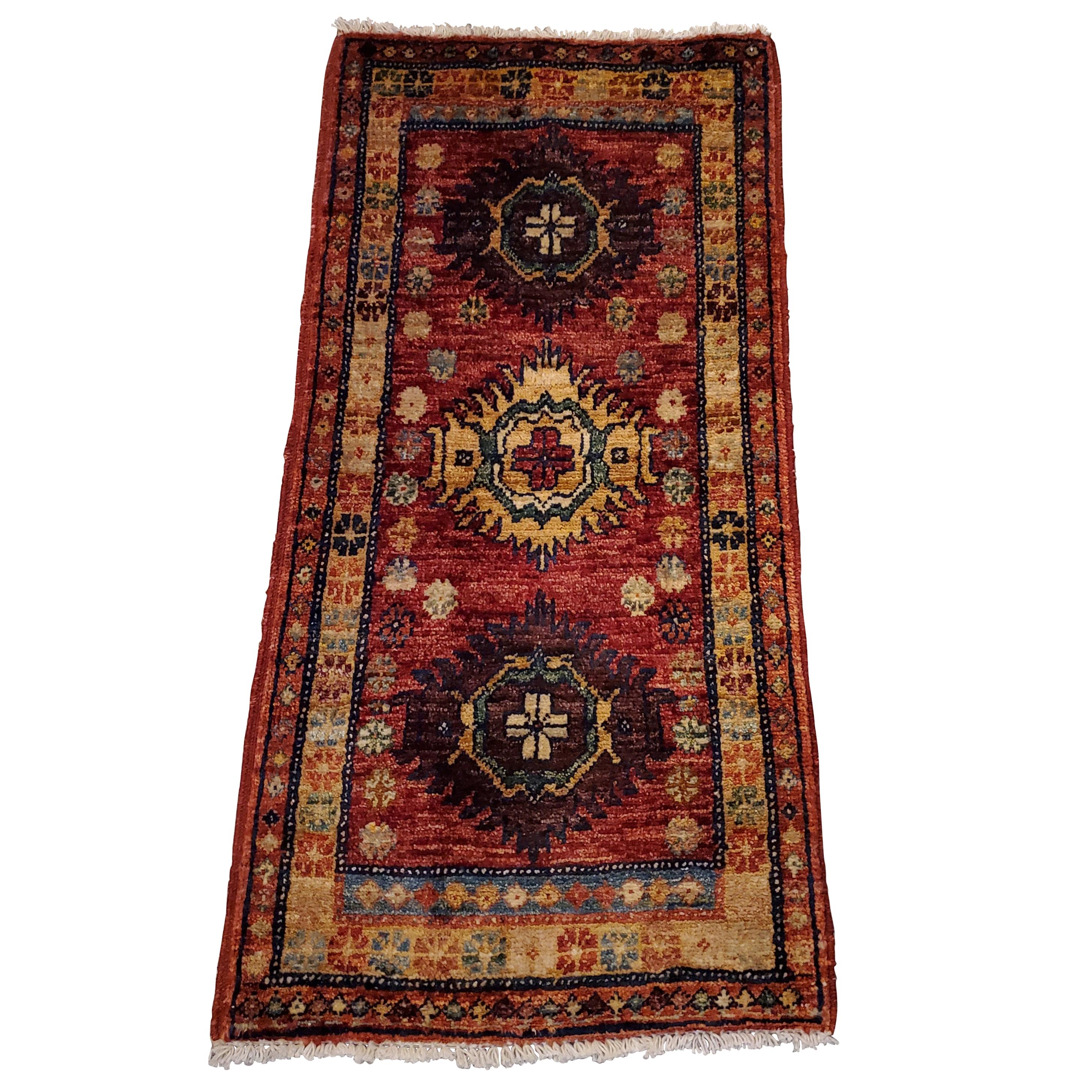 Medium Size Asian Area Rug, Colorful / 217 For Sale