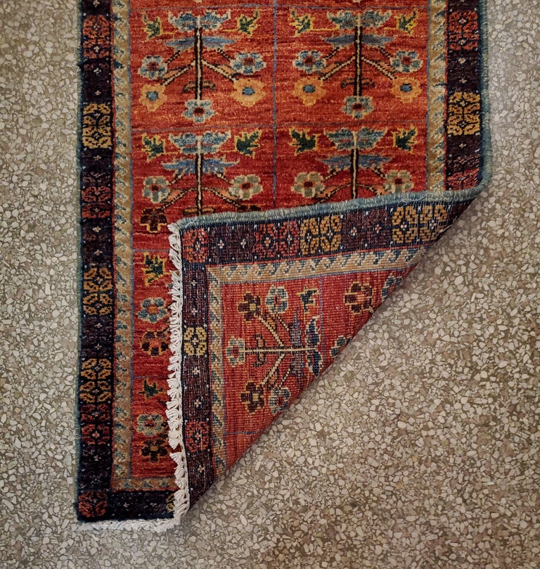 Hand-Woven Medium Size Asian Persian Rug, Soft and Colorful / 205 For Sale