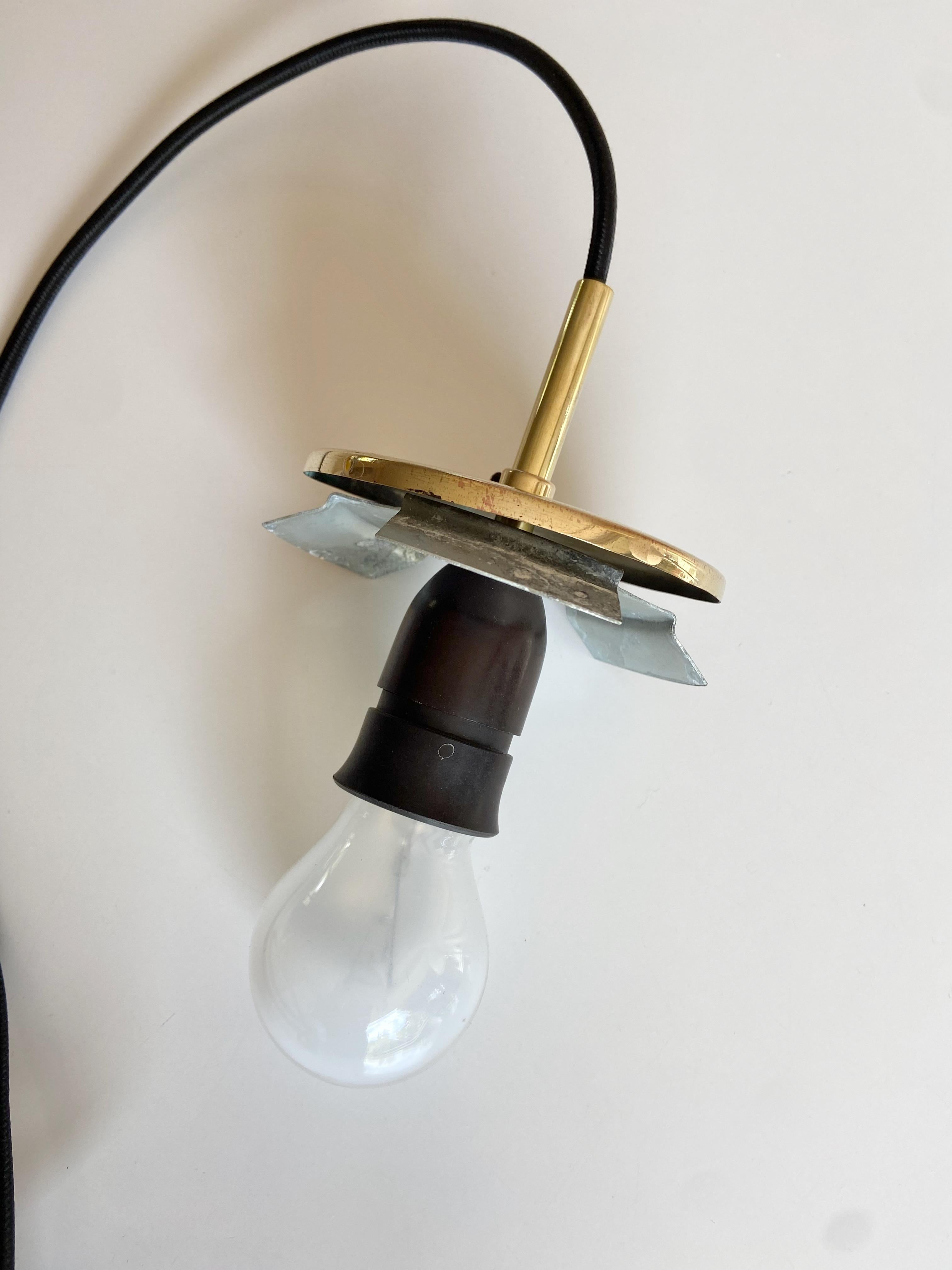 Medium Size Bent Karlby Kina Pendant Lamp Brass and Opaline by Lyfa, Denmark 2