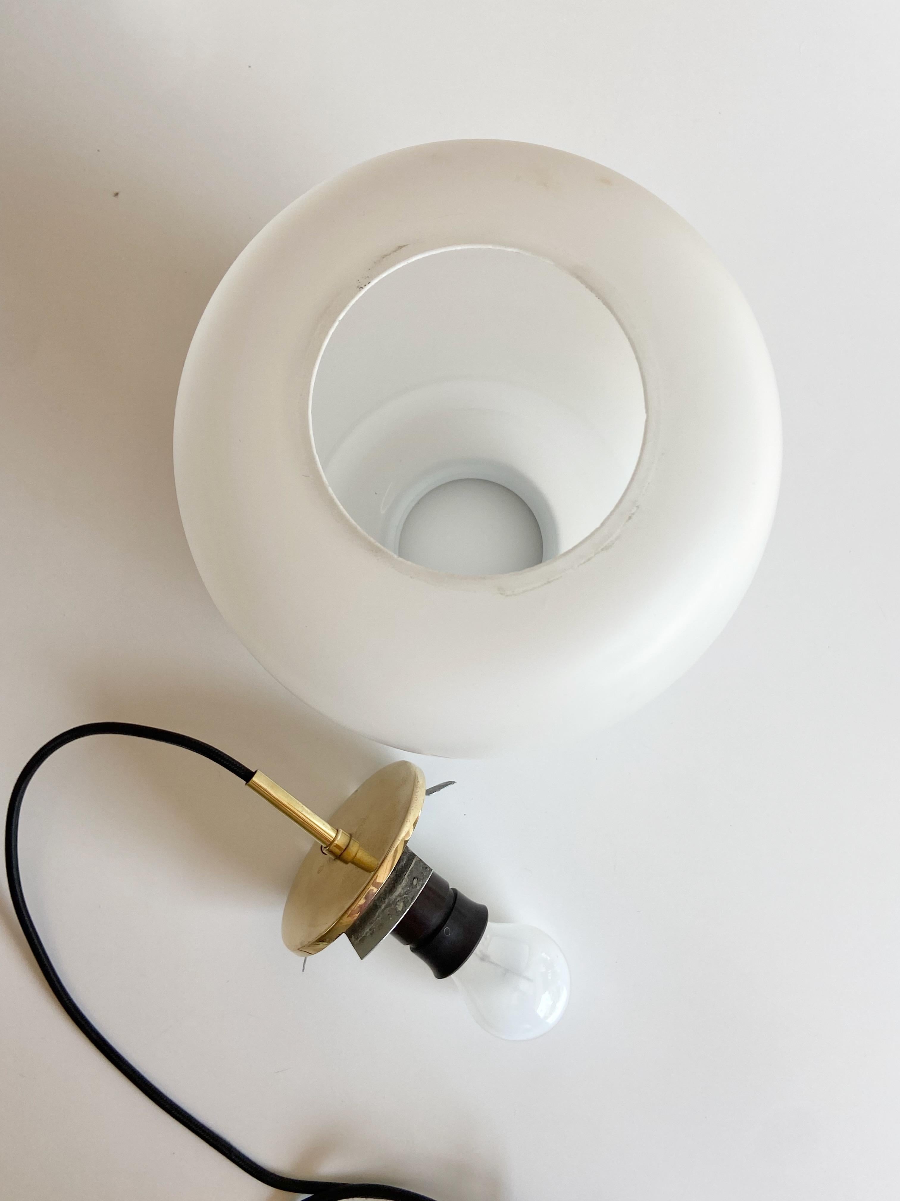 Medium Size Bent Karlby Kina Pendant Lamp Brass and Opaline by Lyfa, Denmark 3