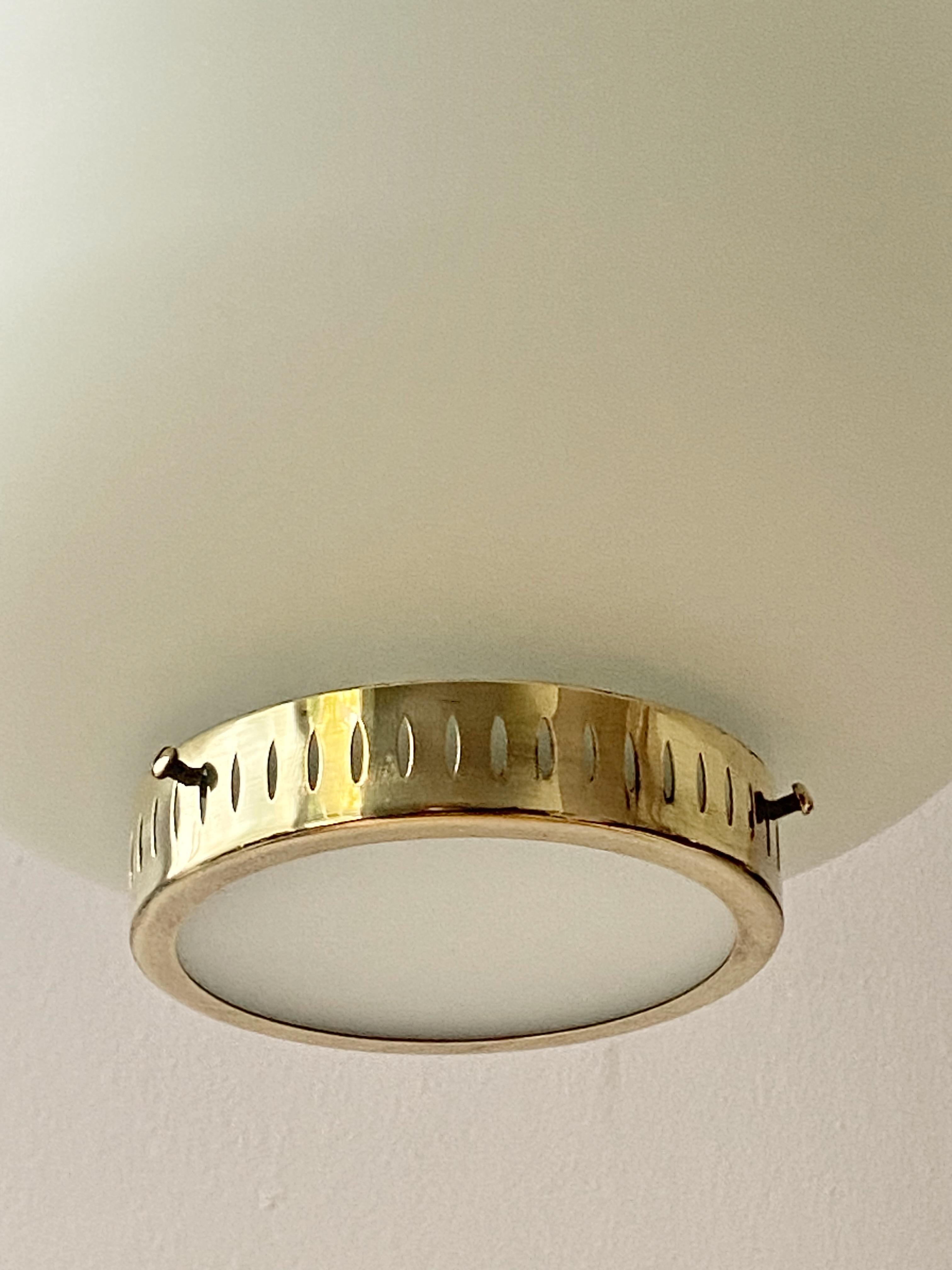 Scandinavian Modern Medium Size Bent Karlby Kina Pendant Lamp Brass and Opaline by Lyfa, Denmark