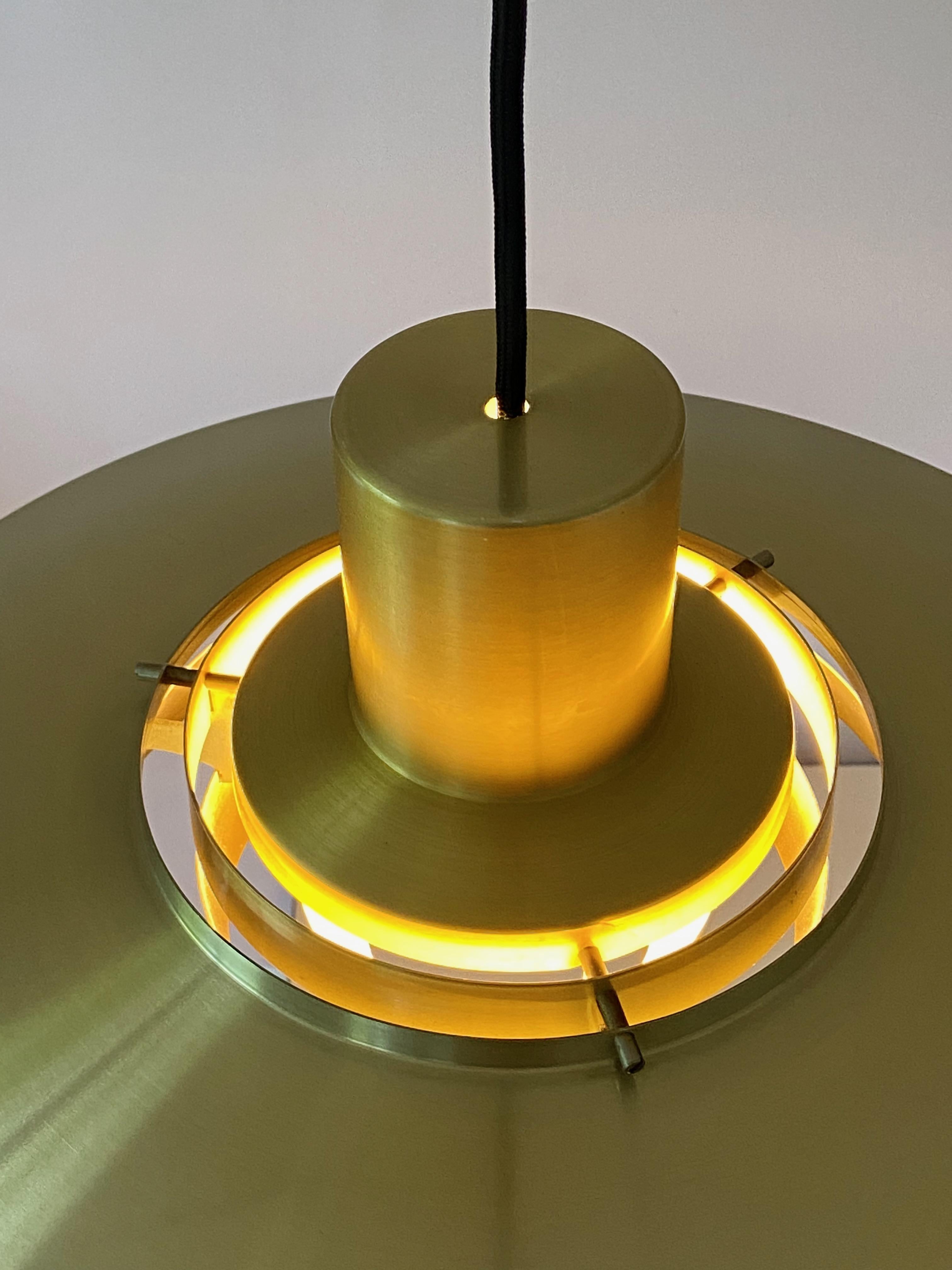 Medium Size Brass Preben Fabricius & Jørgen Kastholm Pendant Lamp Nordisk Solar 1