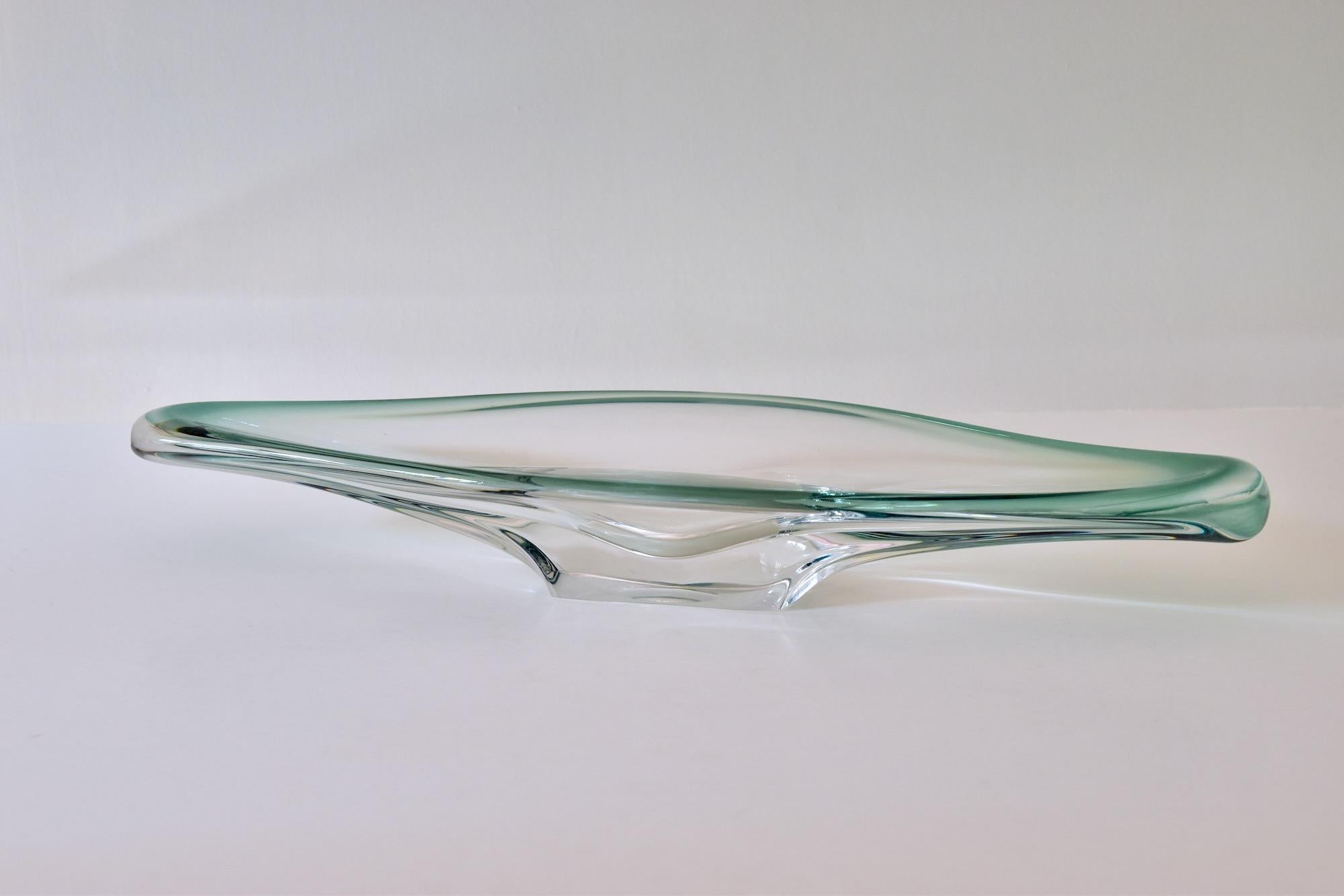 Medium Size Crystal Glass Bowl by Val Saint Lambert 1960's Belgium 1